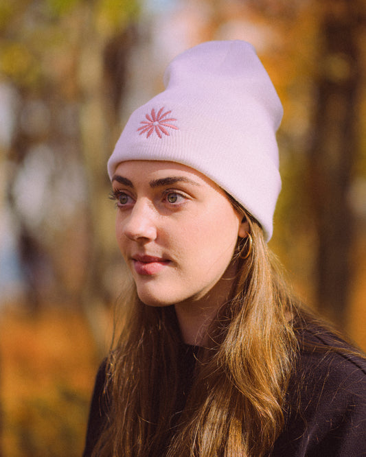 Beanie - Embroidered Flower