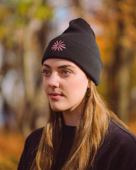 Beanie - Embroidered Flower